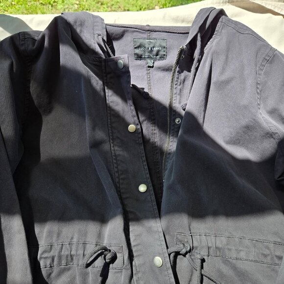 Lucky Brand Women's Charcoal Black Full Zip Hooded Anorak Style Jacket XL - Picture 6 of 9
